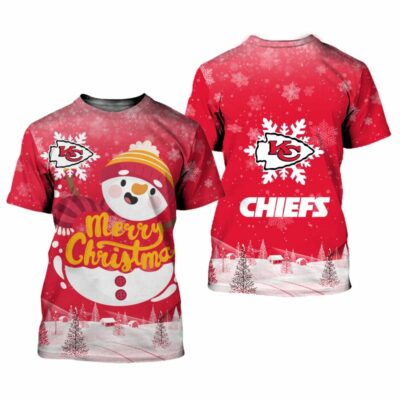 Kansas City Chiefs Christmas Snowman Limited Edition Unisex T-Shirts Nla036310_6