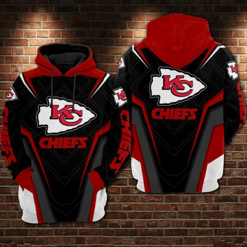 kansas city chiefs logo red black hoodie adult sizes s 5xl pp275 sk tm8op