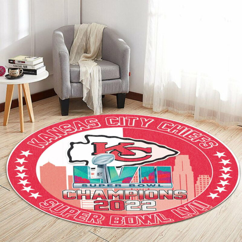 nfl kansas city chiefs super bowl lvii round rug34637774 bkjod