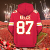 Travis Kelce Kansas City Chiefs American Football Conference Champions Hoodie back