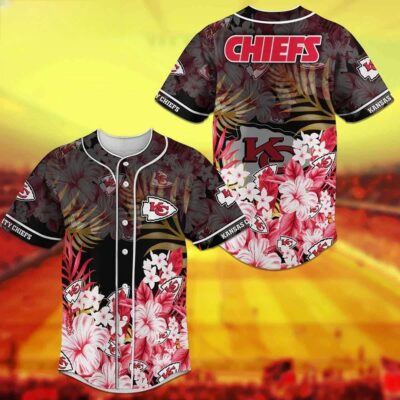 Hibiscus Flower Kansas City Chiefs Baseball Jersey