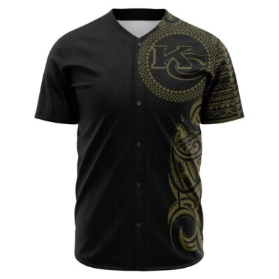 Kansas City Chiefs Polynesian Black Baseball Jersey