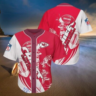 Kansas City Chiefs Red And White Baseball Jersey