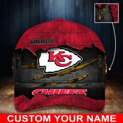 Battle Scar Kansas City Chiefs Personalized Baseball Cap