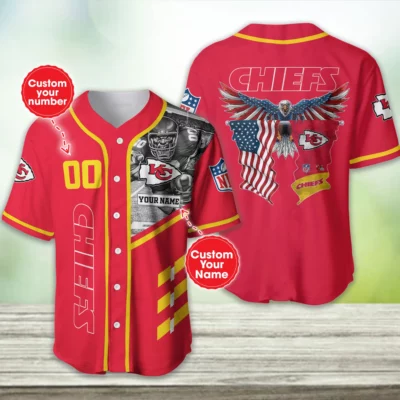 Chiefs American Eagle Tribute Personalized Baseball Jersey