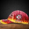 Chiefs Fiery Thunderbolt Custom Name Baseball Cap left side close