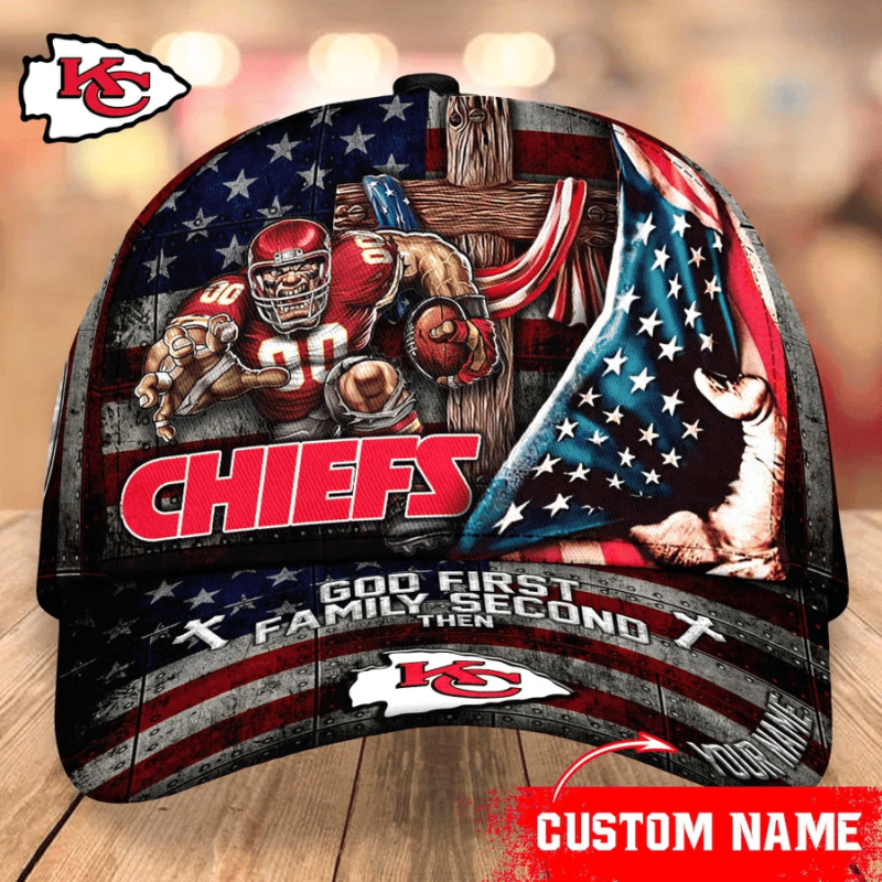 Faith and Family Kansas City Chiefs Personalized Baseball Cap