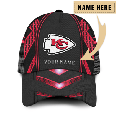 Futuristic Kansas City Chiefs Custom Name Baseball Cap