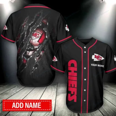 Kansas City Chiefs Battle Armor Custom Baseball Jersey