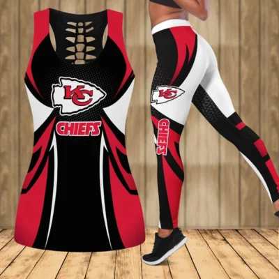 Kansas City Chiefs Bold Stripes Leggings and Tank Top