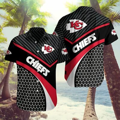 Kansas City Chiefs Carbon Fiber Hex Hawaiian Shirt