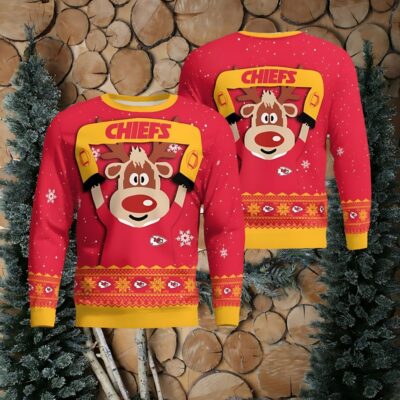 Kansas City Chiefs Cute Reindeer Ugly Christmas Sweater