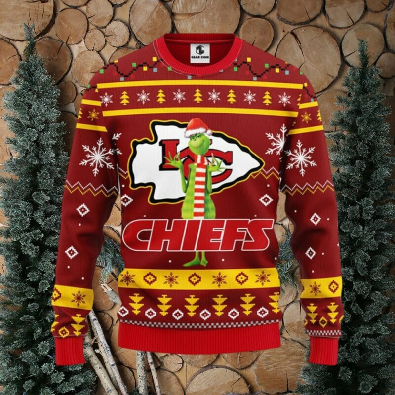 Kansas City Chiefs Funny Grinch Ugly Christmas Sweater