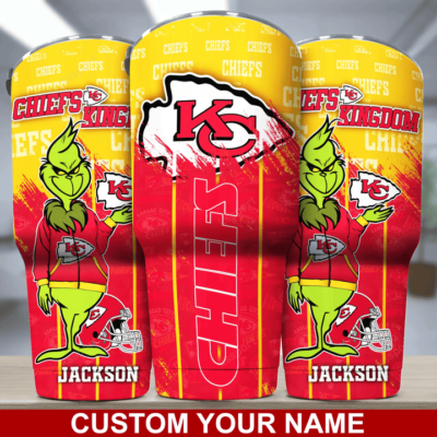 Kansas City Chiefs Grinch Kingdom Personalized Tumbler