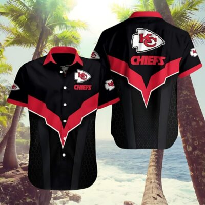 Kansas City Chiefs Hexagon Chevron Hawaiian Shirt