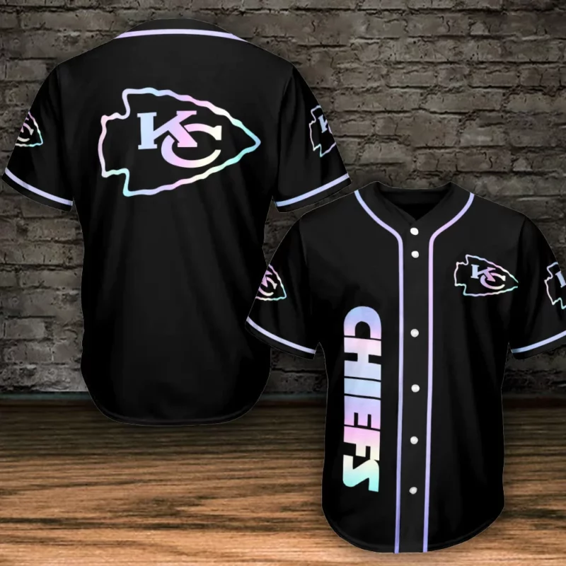 Kansas City Chiefs Holo Spectrum Baseball Jersey