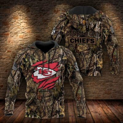 Kansas City Chiefs Hunter's Camouflage 3D Hoodie