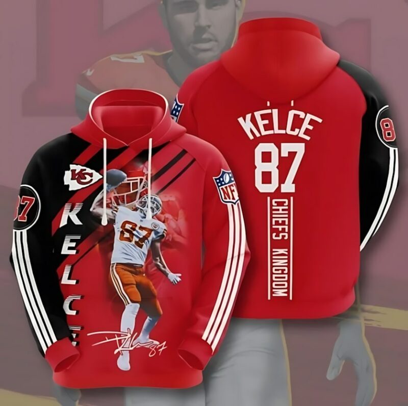 Kansas City Chiefs Kelce 87 Elite 3D Hoodie