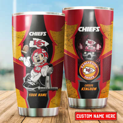 Kansas City Chiefs Mickey Super Bowl Personalized Tumbler