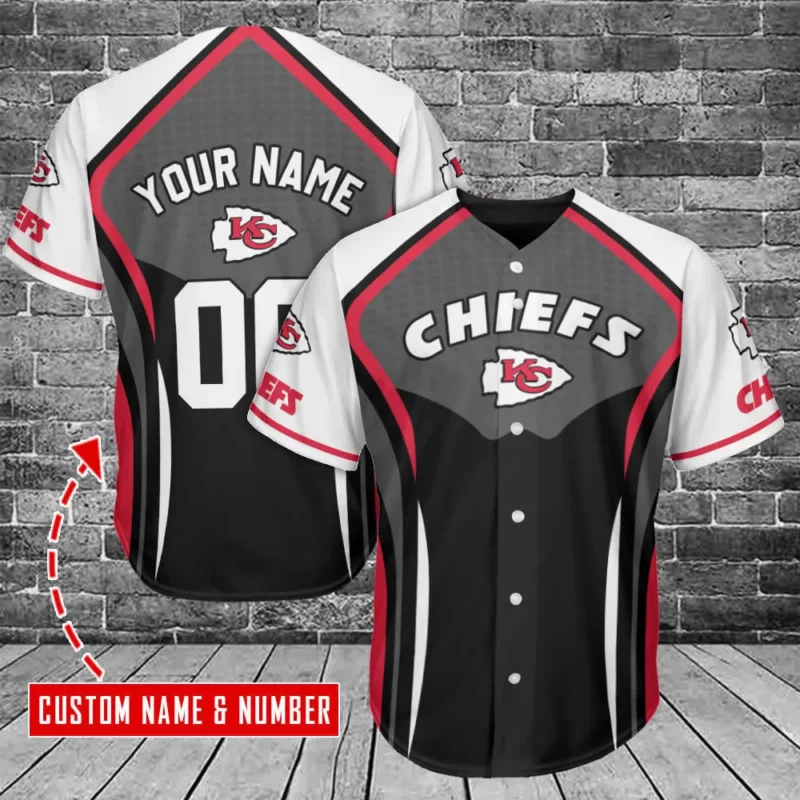 Kansas City Chiefs Modern Edge Custom Baseball Jersey