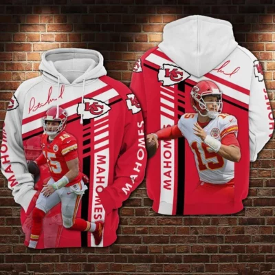 Kansas City Chiefs Patrick Mahomes Action Fan 3D Hoodie