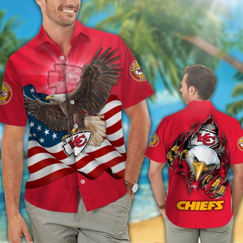 Kansas City Chiefs Patriotic Eagle Hawaiian Shirt