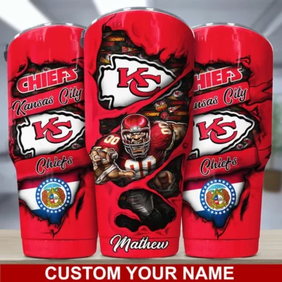 Kansas City Chiefs Savage Warrior Personalized Tumbler