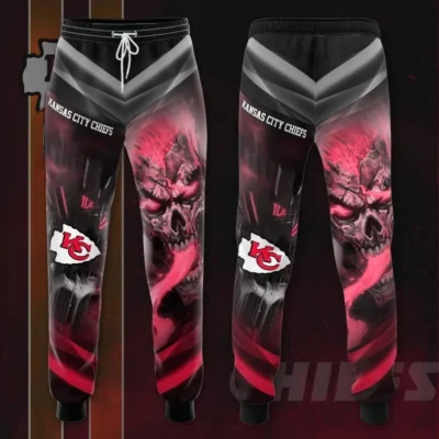 Kansas City Chiefs Skull 3D Printed Pocket Sweatpants