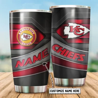 Kansas City Chiefs Sleek Steel Personalized Tumbler