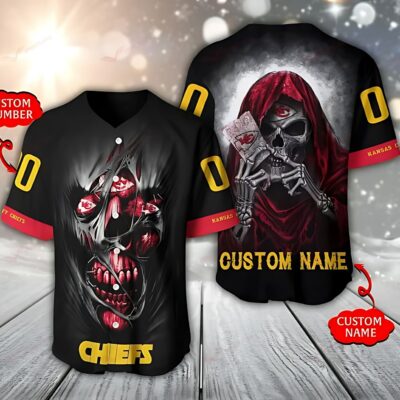 Kansas City Chiefs Spectral Guardian Custom Baseball Jersey