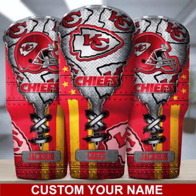 Kansas City Chiefs Steel Grip Personalized Tumbler