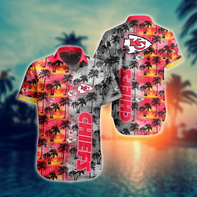 Kansas City Chiefs Sunset Palm Hawaiian Shirt