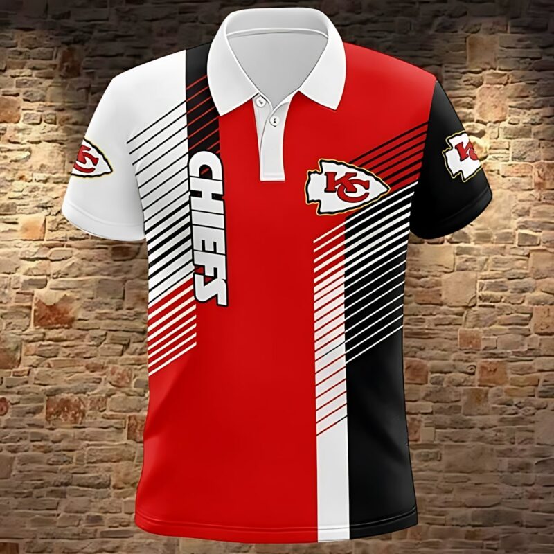 Kansas City Chiefs Tri-Color Gradient Polo Shirt