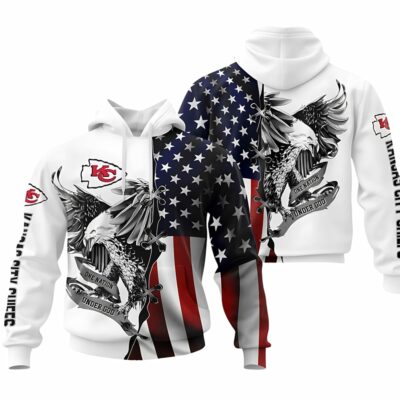 Kansas City Chiefs USA Flag Eagle 3D Hoodie