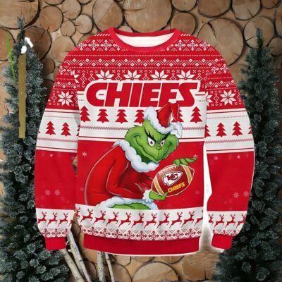 NFL Kansas City Chiefs Grinch AOP Ugly Christmas Sweater