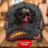 Skull Warrior Kansas City Chiefs Custom Baseball Cap