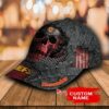 Skull Warrior Kansas City Chiefs Custom Baseball Cap left side