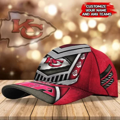 Steel Shield Kansas City Chiefs Custom Baseball Cap left side