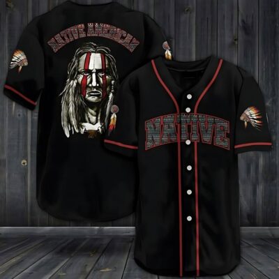 Tribal Spirit Black Chiefs Native Baseball Jersey