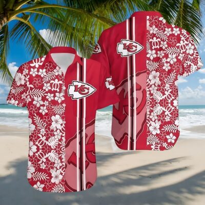 Tropical Chiefs Red Floral Hawaiian Shirt