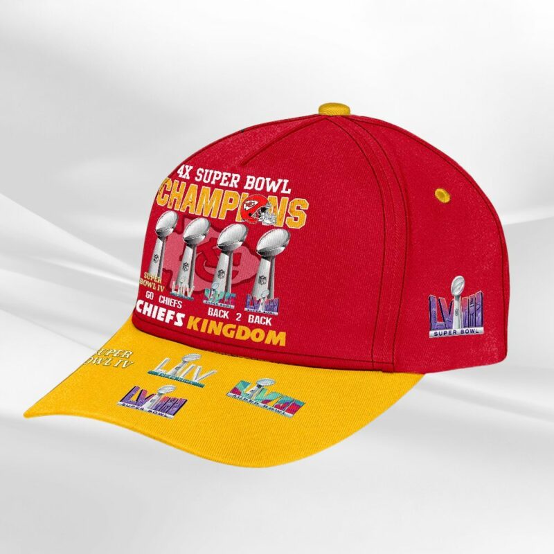 Chiefs Stellar 4 Super Bowl LVIII Baseball Cap left side