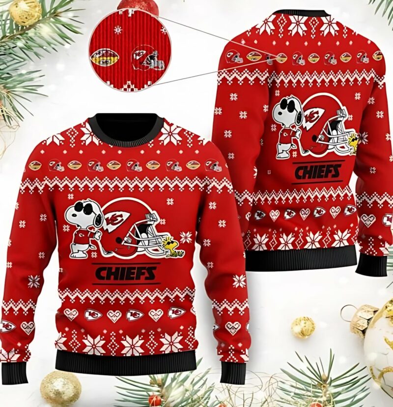 Kansas City Chiefs Cute The Snoopy Show Football Helmet Ugly Christmas Sweater