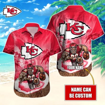 Kansas City Chiefs Island Blitz Custom Name Hawaiian Shirt