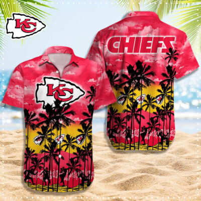 Kansas City Chiefs Sunset Paradise Hawaiian Shirt