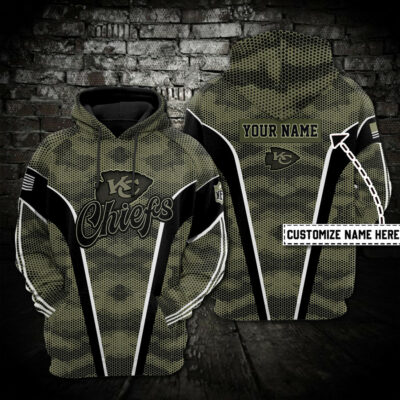 Kansas City Chiefs Tactical Camo Custom Hoodie