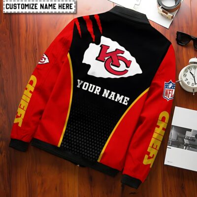 Personalized Kansas City Chiefs Claw Streak Bomber Jacket