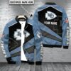 Personalized Kansas City Chiefs Denim Hex Bomber Jacket