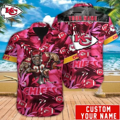 Personalized Kansas City Chiefs Flaming Warrior Hawaiian Shirt