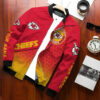 Personalized Kansas City Chiefs Red Gradient Bomber Jacket front