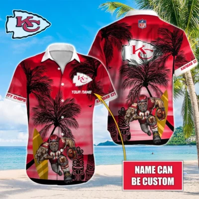 Personalized Kansas City Chiefs Sunset Defender Hawaiian Shirt